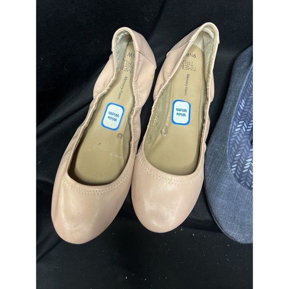 Lot 3 pr Woman's, Time and Tru, Usa size 9.5 flats. (Pre-Owned) Blue Black pink - Picture 7 of 16